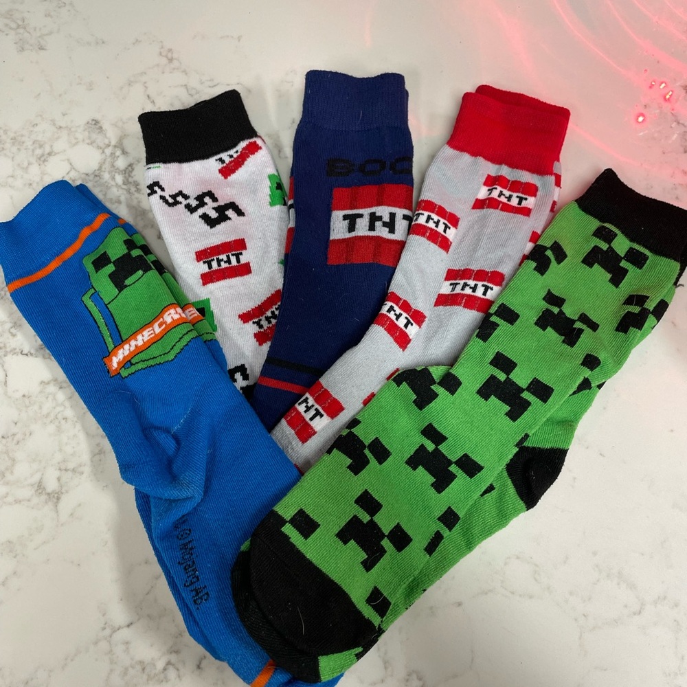 Minecraft Themed Men's Socks - Multicolor